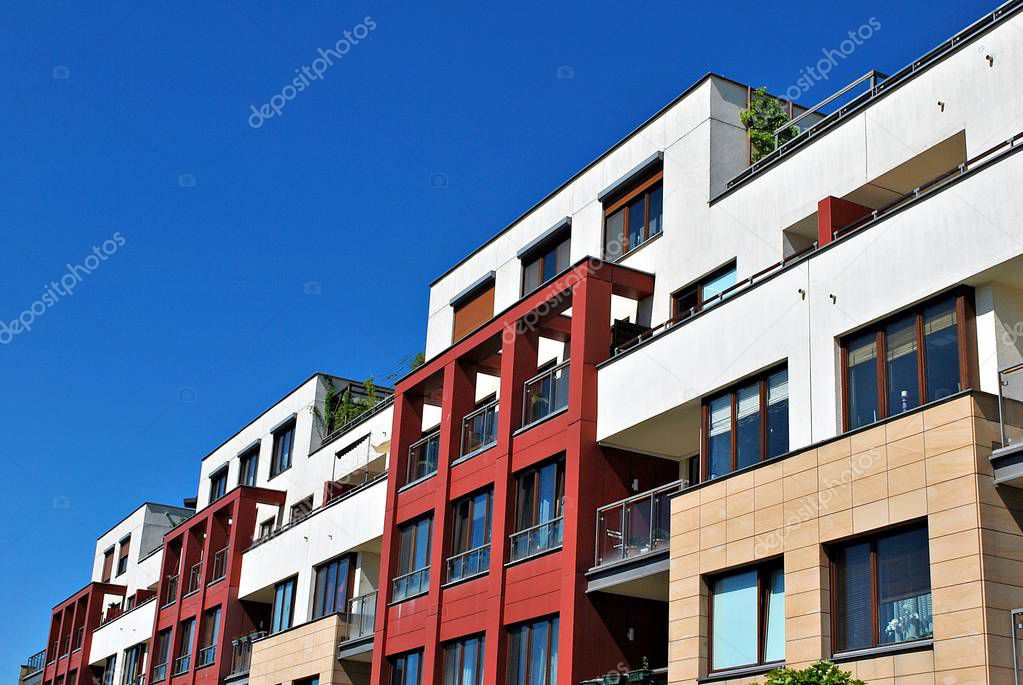  Modern apartment building exterior