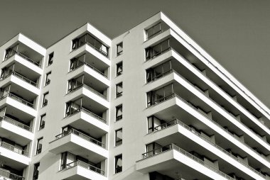  Modern, lüks daire Building.Black ve beyaz.