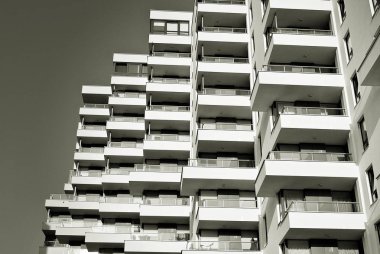  Modern, lüks daire Building.Black ve beyaz.