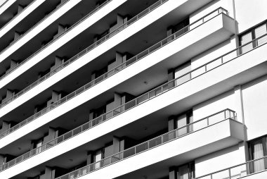  Modern, lüks daire Building.Black ve beyaz.