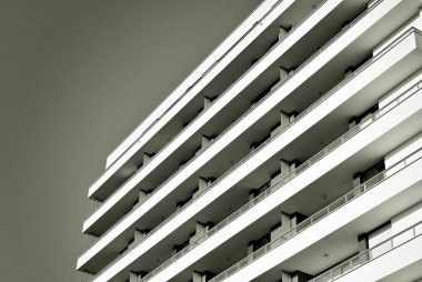  Modern, lüks daire Building.Black ve beyaz.