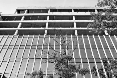 Modern ofis binası. Siyah ve beyaz.