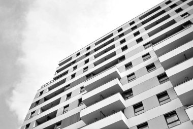  Modern, lüks daire Building.Black ve beyaz.