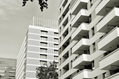  Modern, lüks daire Building.Black ve beyaz.