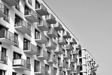  Modern, lüks daire Building.Black ve beyaz.