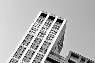  Modern, lüks daire Building.Black ve beyaz.