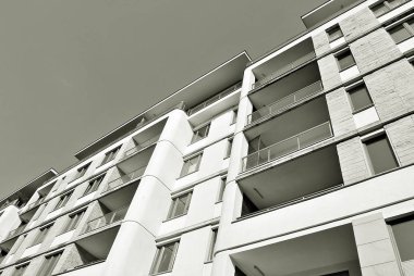  Modern, lüks daire Building.Black ve beyaz.