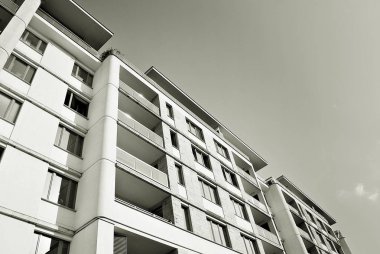  Modern, lüks daire Building.Black ve beyaz.