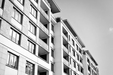  Modern, lüks daire Building.Black ve beyaz.