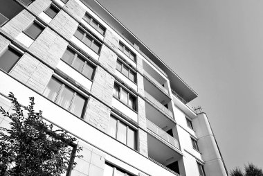  Modern, lüks daire Building.Black ve beyaz.