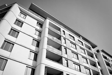  Modern, lüks daire Building.Black ve beyaz.