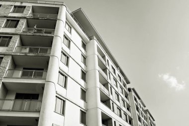  Modern, lüks daire Building.Black ve beyaz.