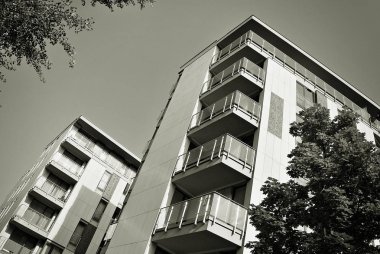  Modern, lüks daire Building.Black ve beyaz.