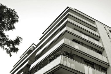  Modern, lüks daire Building.Black ve beyaz.