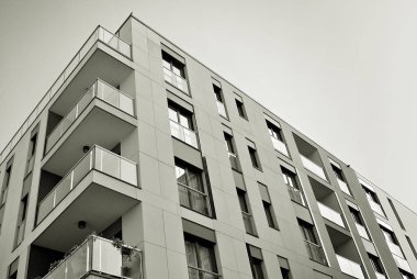  Modern, lüks daire Building.Black ve beyaz.