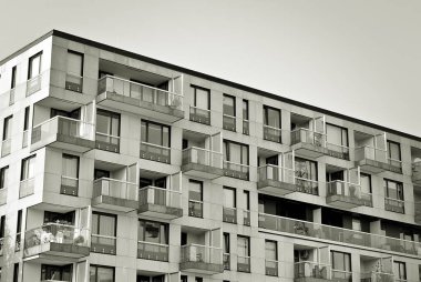  Modern, lüks daire Building.Black ve beyaz.