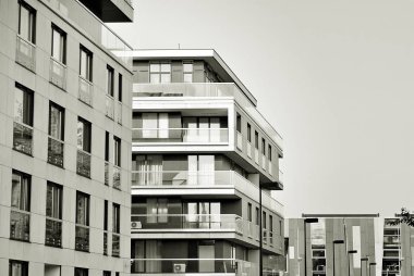  Modern, lüks daire Building.Black ve beyaz.