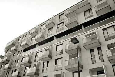  Modern, lüks daire Building.Black ve beyaz.