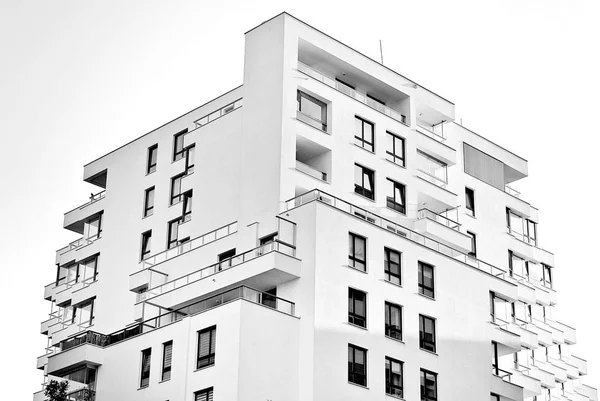 Modern, luxus apartman Building.Black-fehér. — Stock Fotó