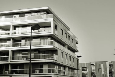  Modern, lüks daire Building.Black ve beyaz.