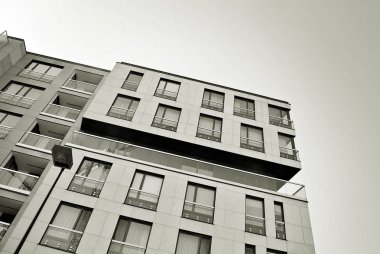  Modern, lüks daire Building.Black ve beyaz.