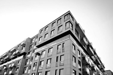  Modern, lüks daire Building.Black ve beyaz.