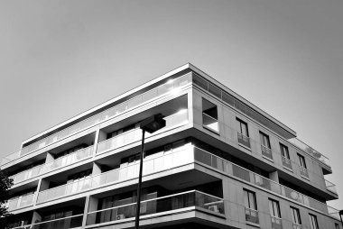  Modern, lüks daire Building.Black ve beyaz.