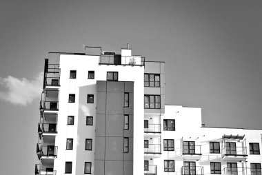  Modern, lüks daire Building.Black ve beyaz.