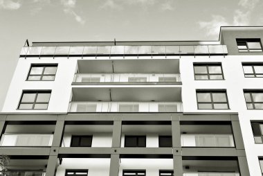  Modern, lüks daire Building.Black ve beyaz.