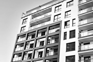  Modern, lüks daire Building.Black ve beyaz.