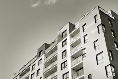  Modern, lüks daire Building.Black ve beyaz.