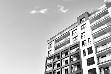  Modern, lüks daire Building.Black ve beyaz.