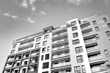  Modern, lüks daire Building.Black ve beyaz.