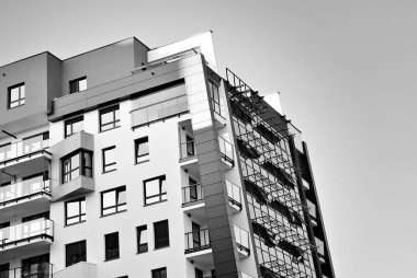  Modern, lüks daire Building.Black ve beyaz.