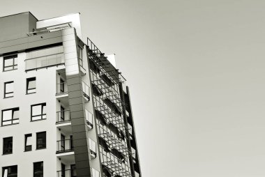  Modern, lüks daire Building.Black ve beyaz.