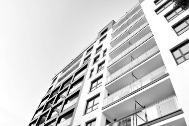  Modern, lüks daire Building.Black ve beyaz.