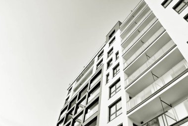  Modern, lüks daire Building.Black ve beyaz.