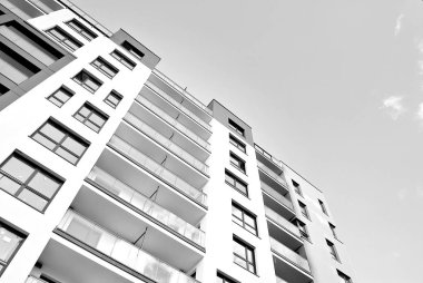  Modern, lüks daire Building.Black ve beyaz.