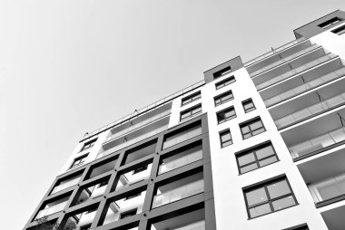  Modern, lüks daire Building.Black ve beyaz.