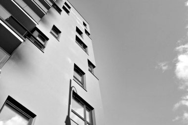  Modern, lüks daire Building.Black ve beyaz.