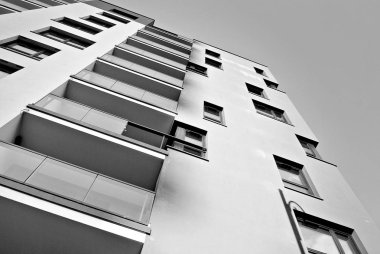  Modern, lüks daire Building.Black ve beyaz.