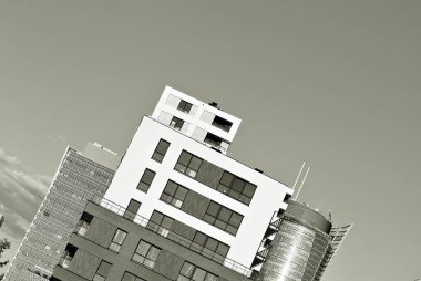  Modern, lüks daire Building.Black ve beyaz.