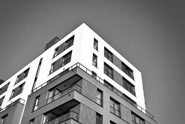  Modern, lüks daire Building.Black ve beyaz.
