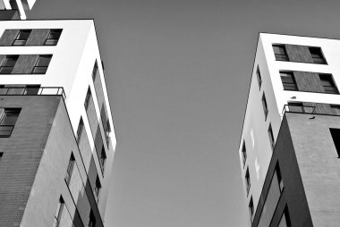  Modern, lüks daire Building.Black ve beyaz.