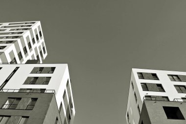  Modern, lüks daire Building.Black ve beyaz.