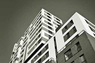  Modern, lüks daire Building.Black ve beyaz.