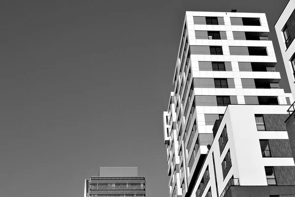 현대, 럭셔리 아파트 Building.Black 및 화이트. — 스톡 사진