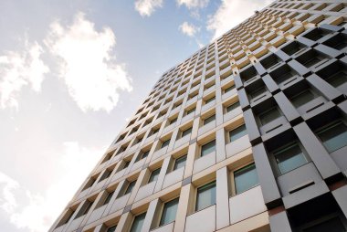 Modern ofis binası. Modern binanın mimari detaylar