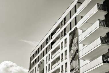 Modern, lüks apartman. Siyah ve beyaz