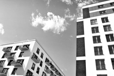 Modern, lüks apartman. Siyah ve beyaz